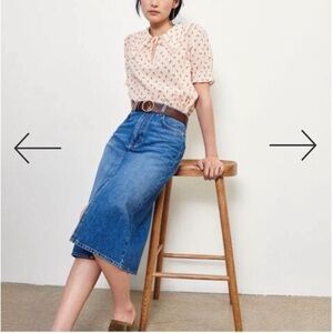 BA&SH NWT denim midi skirt, size medium